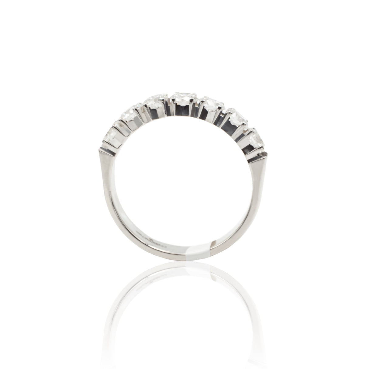 Anello Fedina 7 Diamanti 0.67kt in Oro Bianco-Anelli-GRANARELLI-Gioielleria Granarelli