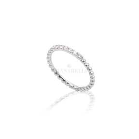 Anello Fedina Bollicine in Oro Bianco 7 Diamanti-Anelli-CRIVELLI- [SKU] -Gioielleria Granarelli