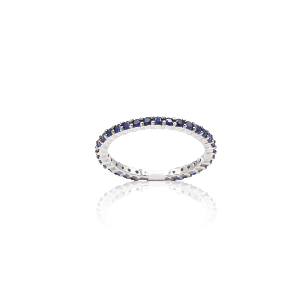 Anello Fedina Girodito in Oro Bianco con Zaffiri-Anelli-GRANARELLI- [SKU] -Gioielleria Granarelli