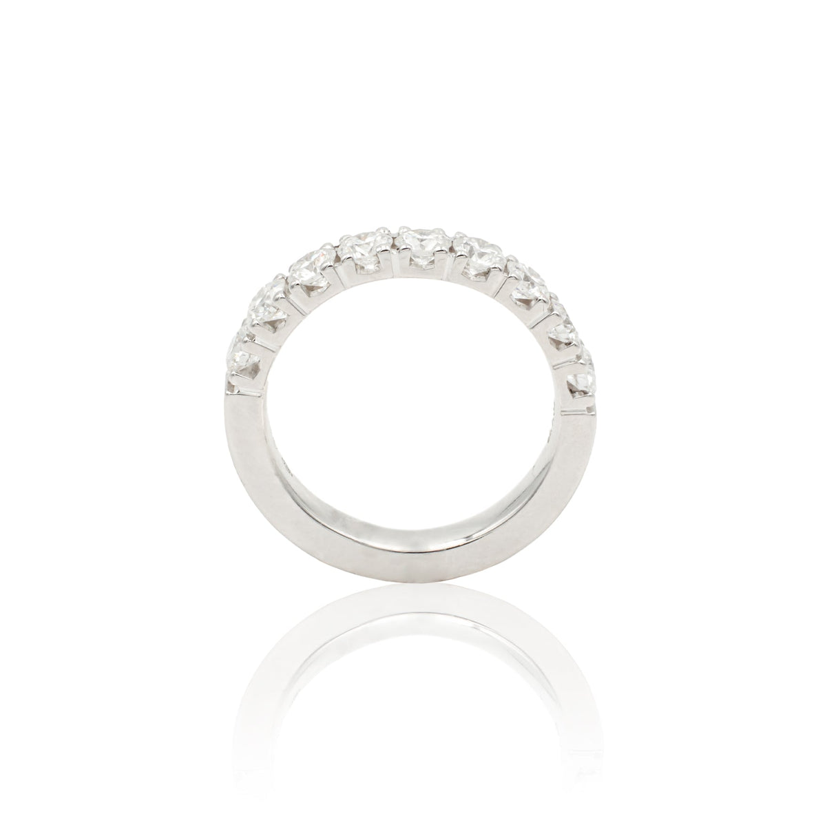 Anello Fedina Half Eternity Diamanti in Oro Bianco-Anelli-GRANARELLI-13-Gioielleria Granarelli