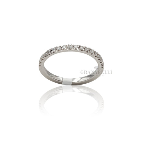Anello Fedina con Diamanti 0.19kt in Oro bianco-Anelli-GRANARELLI-Gioielleria Granarelli