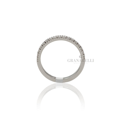 Anello Fedina con Diamanti 0.19kt in Oro bianco-Anelli-GRANARELLI-Gioielleria Granarelli