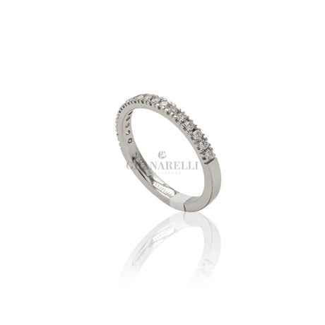 Anello Fedina con Diamanti 0.19kt in Oro bianco-Anelli-GRANARELLI-Gioielleria Granarelli