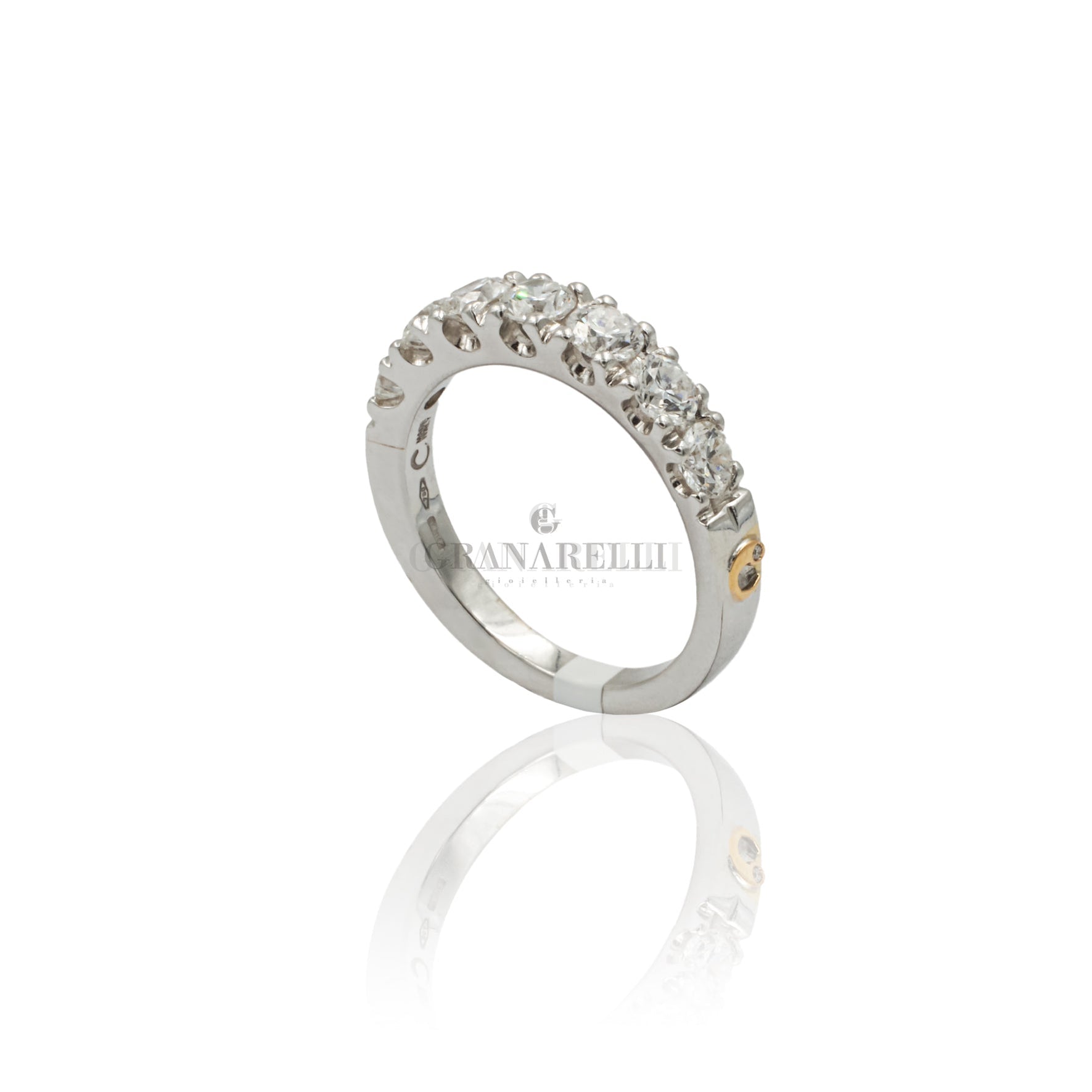 Bague En Or Blanc Avec Pavé De Diamants (Brillants) - Occasion Très Bon État - Bijou De Luxe