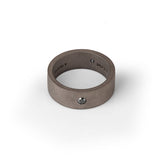 Anello Fedina Uomo Piatta Titanio e Diamante Nero 0.10