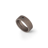 Anello Fedina Uomo Piatta Titanio e Diamante Nero 0.10