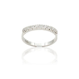 Anello Fedina con 9 Diamanti 0.30kt in Oro Bianco-GRANARELLI-AN05191-9P-030-Gioielleria Granarelli