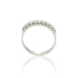 Anello Fedina con 9 Diamanti 0.30kt in Oro Bianco-GRANARELLI-AN05191-9P-030-Gioielleria Granarelli