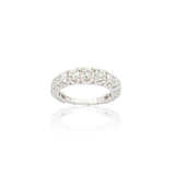 Anello Fedina di Diamanti Scalata in Oro Bianco-Anelli-GRANARELLI-14-Gioielleria Granarelli