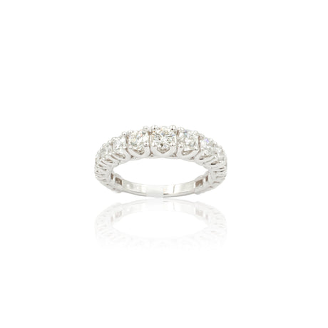 Anello Fedina di Diamanti Scalata in Oro Bianco-Anelli-GRANARELLI-14-Gioielleria Granarelli