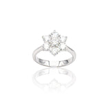 Anello Fiore con Diamanti 2.22kt in Oro Bianco-Anelli-GRANARELLI-Gioielleria Granarelli