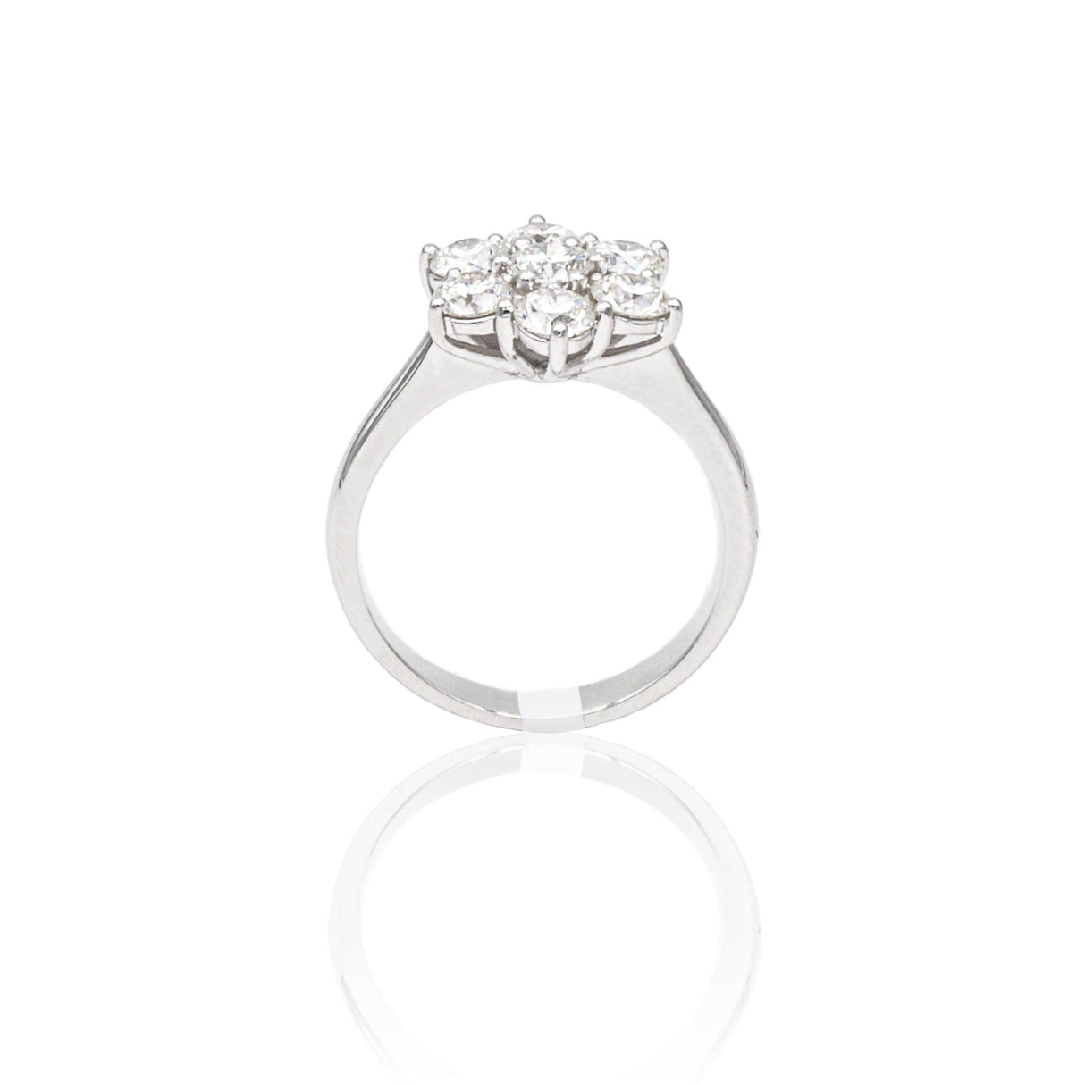 Anello Fiore con Diamanti 2.22kt in Oro Bianco-Anelli-GRANARELLI-Gioielleria Granarelli