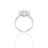 Anello Fiore con Diamanti 2.22kt in Oro Bianco-Anelli-GRANARELLI-Gioielleria Granarelli
