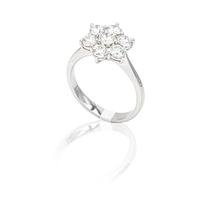 Anello Fiore con Diamanti 2.22kt in Oro Bianco-Anelli-GRANARELLI-Gioielleria Granarelli
