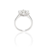 Anello Fiore con Diamanti in Oro Bianco-Anelli-GRANARELLI- [SKU] -Gioielleria Granarelli