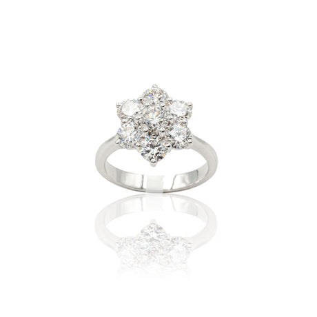 Anello Fiore 2.20kt in Oro Bianco-Anelli-GRANARELLI-14-Gioielleria Granarelli