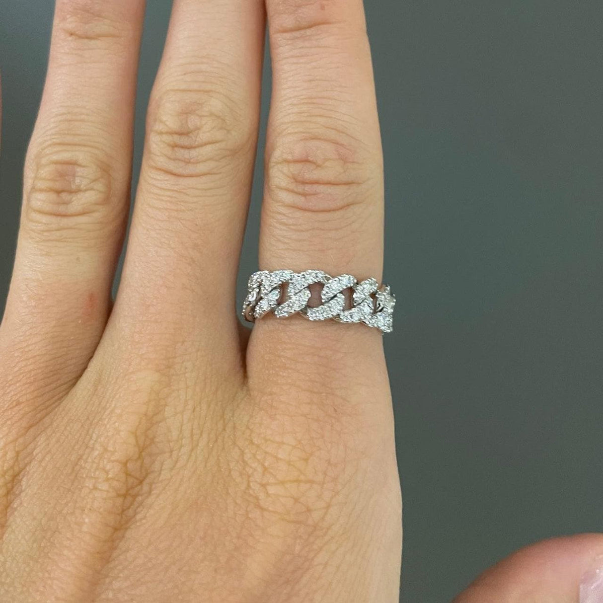 Anello groumette con diamanti Oro Bianco 1.16kt-Anelli-GRANARELLI-Gioielleria Granarelli
