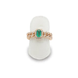 Anello Groumette in Oro Rosa con Smeraldo-Anelli-CRIVELLI- [SKU] -Gioielleria Granarelli
