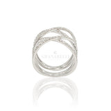 Anello intrecciato con diamanti Oro Bianco 0.91kt-Anelli-GRANARELLI-Gioielleria Granarelli