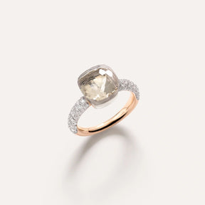 Anello Nudo Classic Oro Rosa, Topazio Bianco e Diamanti-POMELLATO-PAC0040O6WHRDB0TB-56-Gioielleria Granarelli