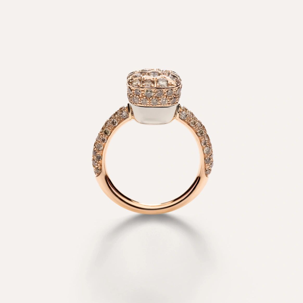 Anello Nudo Classic Solitaire Oro Rosa e Diamanti Brown-POMELLATO-PAC2028O6000DBR00-54-Gioielleria Granarelli