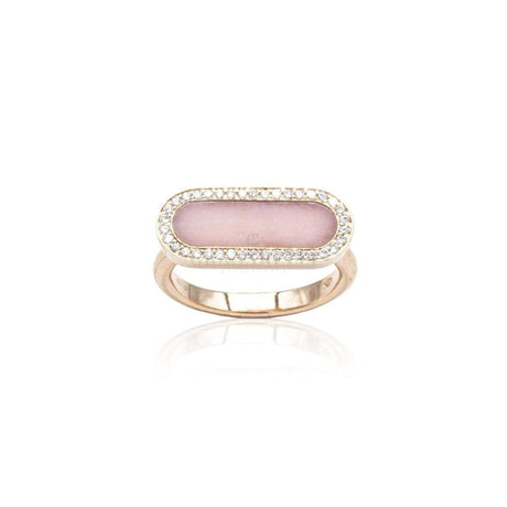 Anello Opale Rosa e Diamanti-Anelli-CRIVELLI- [SKU] -Gioielleria Granarelli