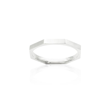 Anello Ottogonale In Oro Bianco-Anelli-GRANARELLI-12-Gioielleria Granarelli