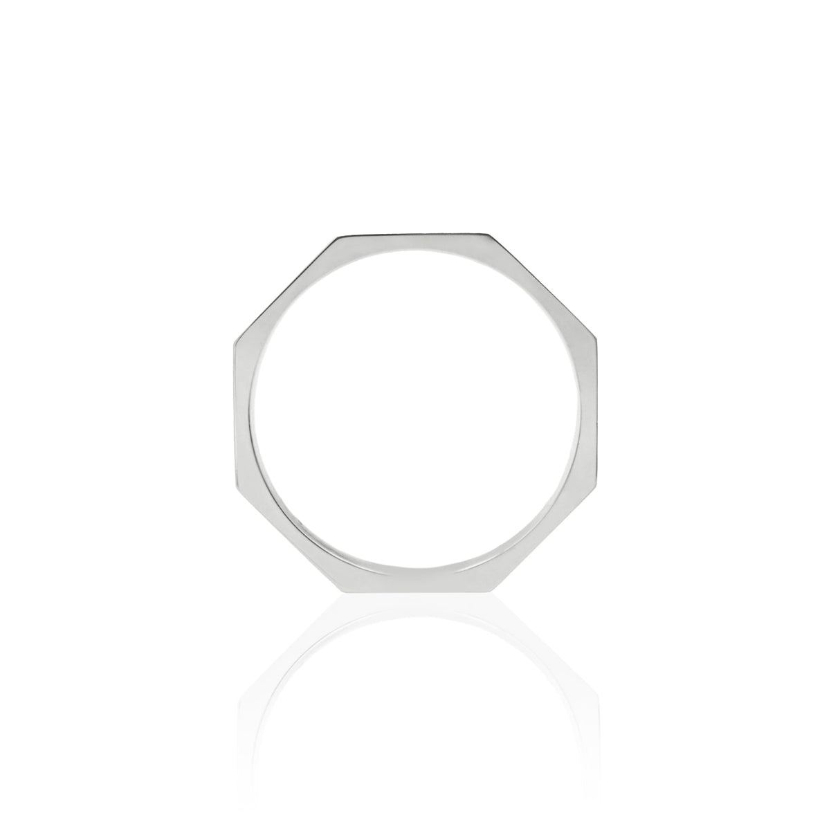 Anello Ottogonale In Oro Bianco-Anelli-GRANARELLI-12-Gioielleria Granarelli