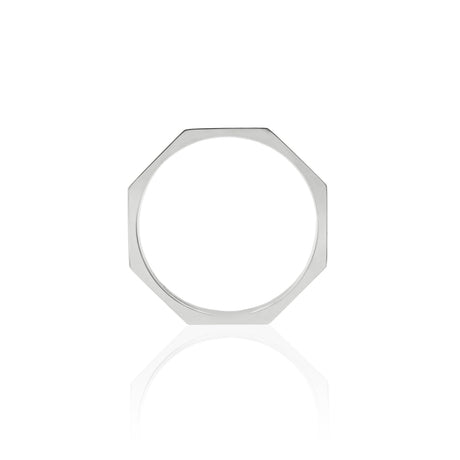 Anello Ottogonale In Oro Bianco-Anelli-GRANARELLI-12-Gioielleria Granarelli