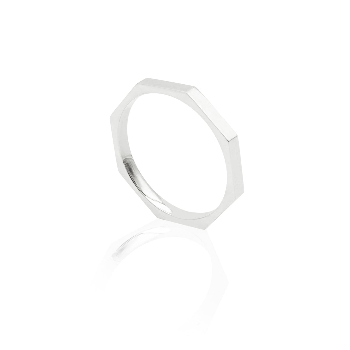 Anello Ottogonale In Oro Bianco-Anelli-GRANARELLI-12-Gioielleria Granarelli