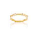 Anello Ottagonale In Oro Giallo Con Diamanti-Anelli-GioGio-13-Gioielleria Granarelli