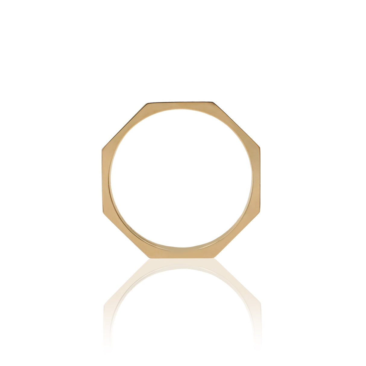 Anello Ottagonale In Oro Giallo Con Diamanti-Anelli-GioGio-13-Gioielleria Granarelli