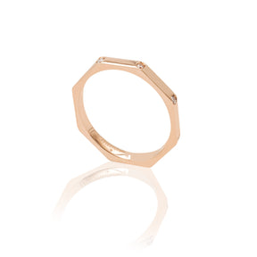 Anello Ottagonale In Oro Rosa Con Diamanti-Anelli-GRANARELLI-13-Gioielleria Granarelli