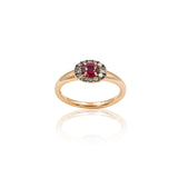 Anello Rubino e Brillanti Brown in Oro Rosa-CRIVELLI-289-VR24337OR-Gioielleria Granarelli