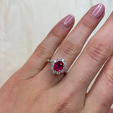 Anello Rubino ovale 1.49kt e Diamanti in Oro Bianco-Anelli-GRANARELLI-Gioielleria Granarelli