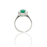 Anello Smeraldo Ovale 1.14 kt e Diamanti in Oro Bianco-Anelli-GRANARELLI-13-Gioielleria Granarelli