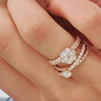 Anello solitario oro rosa gambo intrecciato Crivelli Gioielleria Granarelli
