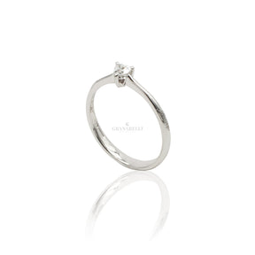 Anello Solitario Diamante taglio Cuore 0.205kt-Anelli-RECARLO-0.205kt F VS - taglia 13-Gioielleria Granarelli