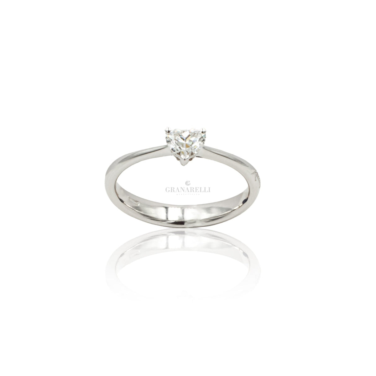 Anelli Anello Solitario Diamante taglio Cuore 0.31kt RECARLO
