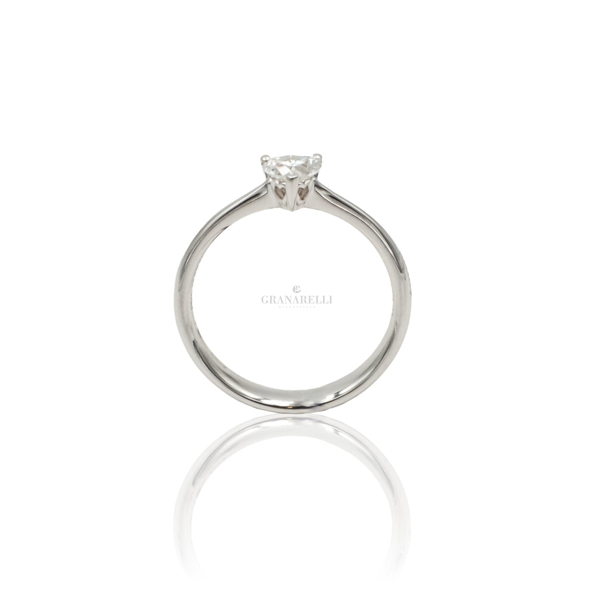 Anelli Anello Solitario Diamante taglio Cuore 0.31kt RECARLO
