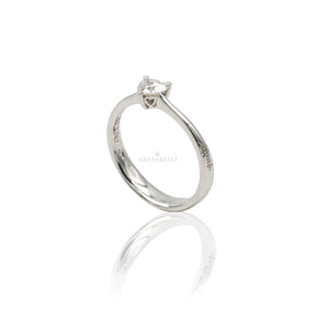 Anelli Anello Solitario Diamante taglio Cuore 0.31kt RECARLO