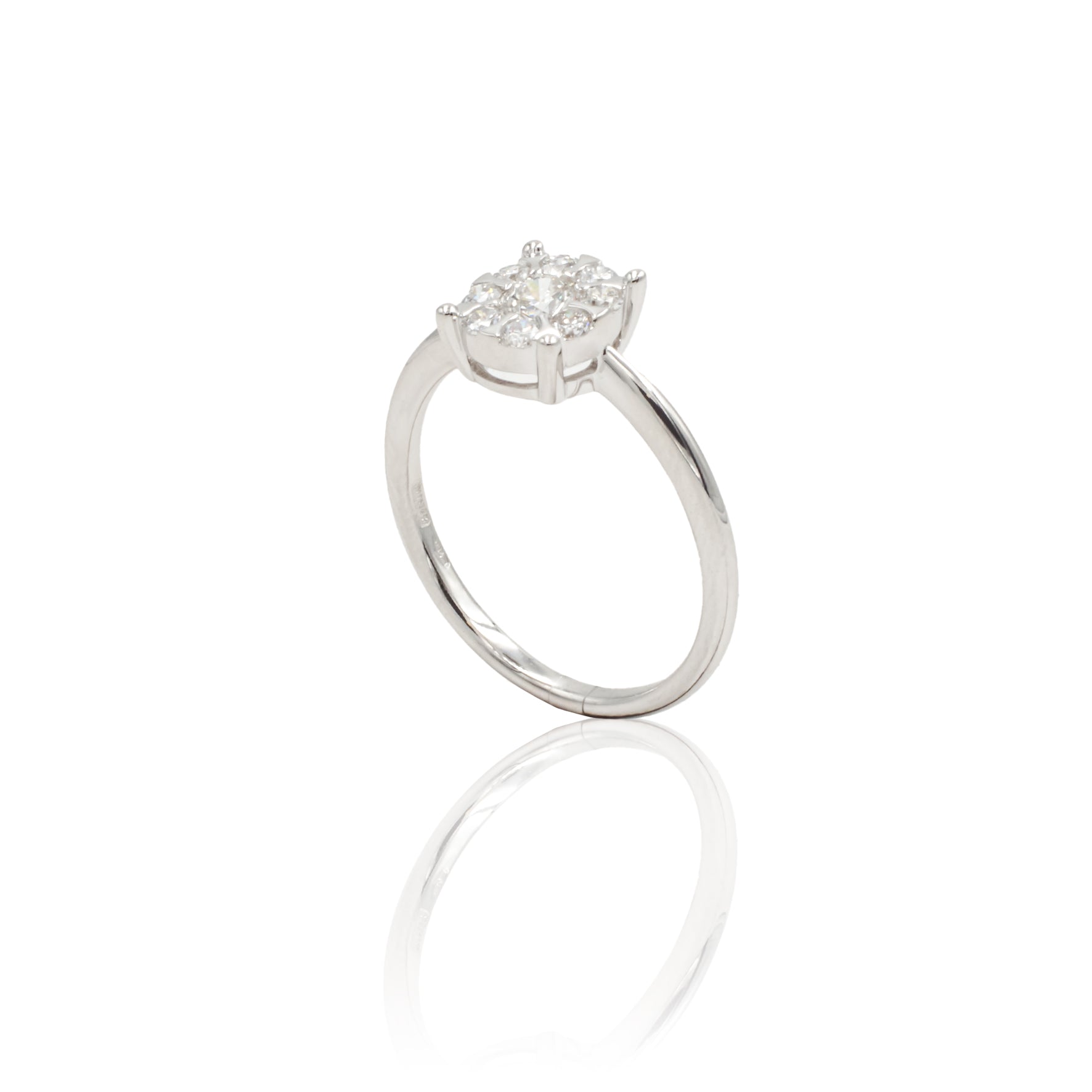 Orecchini per Bambini fiore azzurro dello zaffiro - oro bianco 9k (375) (8415P9K Orecchini per Bambini fiore azzurro dello zaffiro - oro bianco 9k (375) (8415P9K