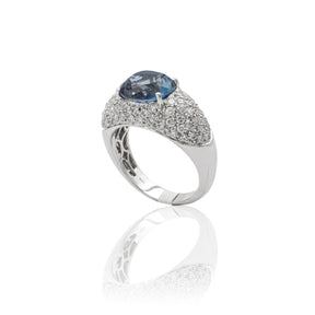 Anello Topazio London in Oro Bianco e Diamanti-Anelli-GRANARELLI-13-Gioielleria Granarelli