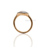 Anello con Madreperla, Quarzo Bianco e Diamanti brown in Oro Rosa-Anelli-CRIVELLI-Gioielleria Granarelli