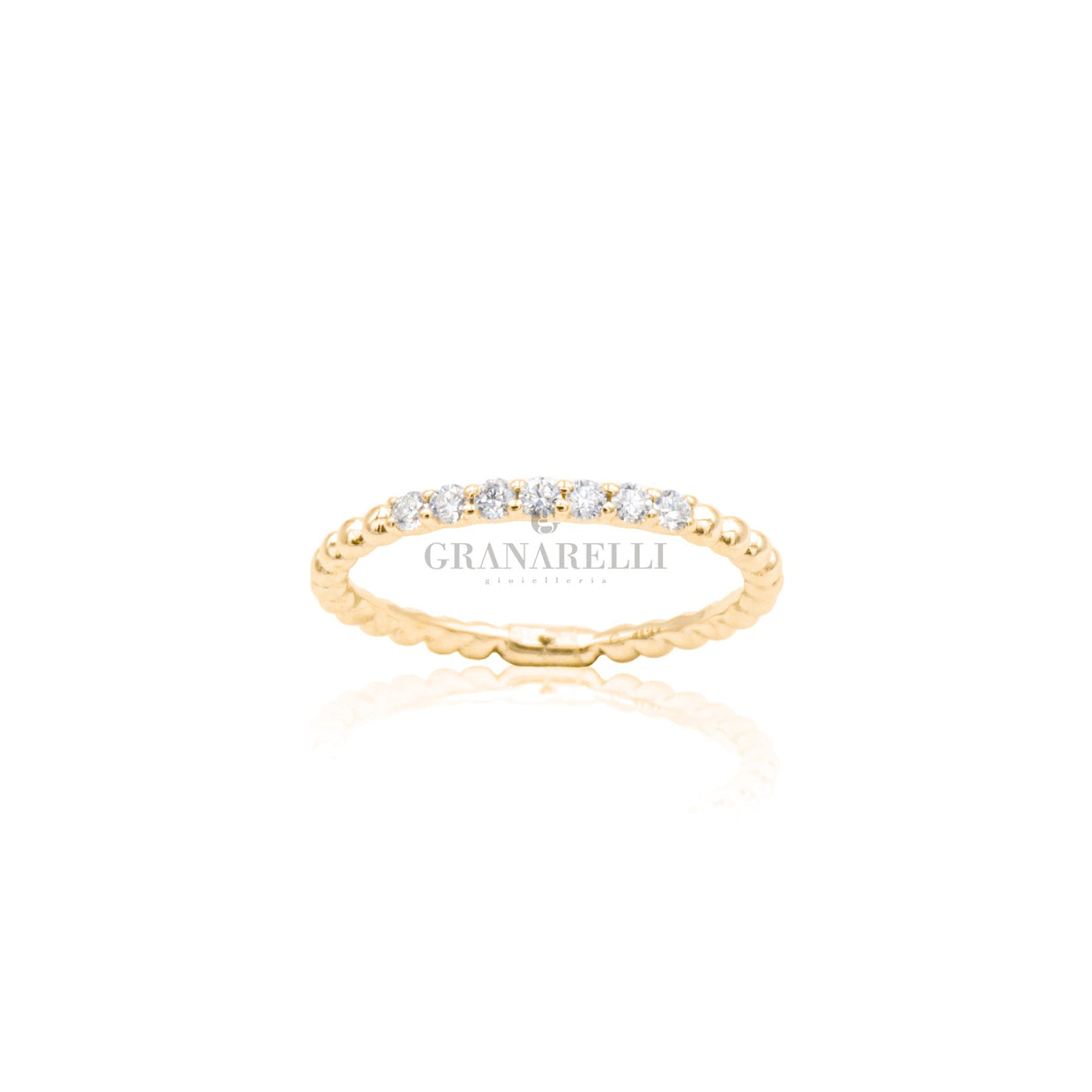 Anello fedina bollicine 7 Diamanti in Oro Giallo-Anelli-CRIVELLI-Gioielleria Granarelli