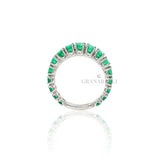 Anello fedina scalare Smeraldi 1.78kt Oro Bianco-CRIVELLI-000-2899NS-Gioielleria Granarelli