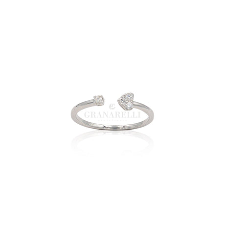 Anello in Oro Bianco aperto Cuore-Anelli-CRIVELLI- [SKU] -Gioielleria Granarelli