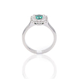 Anello in Oro Bianco con Smeraldo e Diamanti-Anelli-GRANARELLI- [SKU] -Gioielleria Granarelli