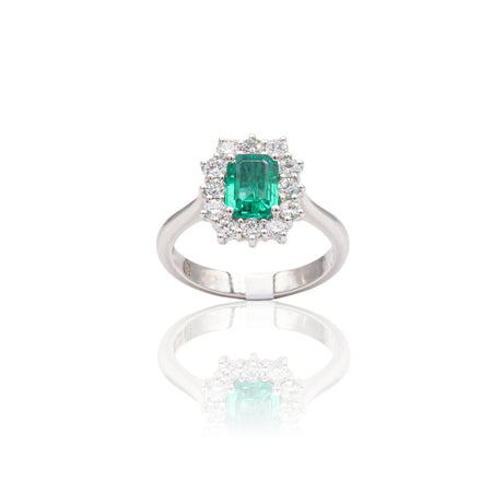 Anello in Oro Bianco con Smeraldo 1.14kt e Diamanti-Anelli-GRANARELLI-14-Gioielleria Granarelli
