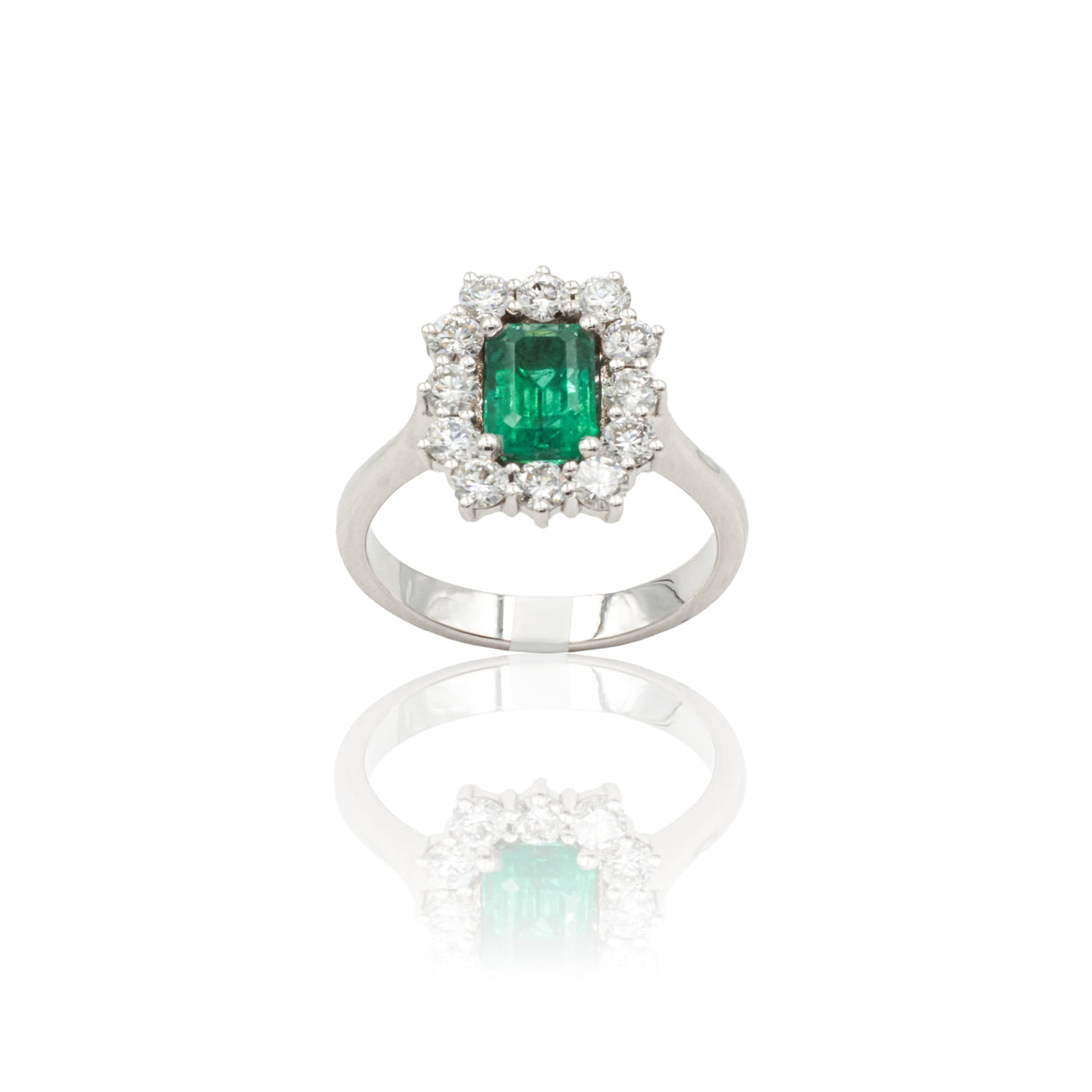 Anello in Oro Bianco con Smeraldo 1.27kt e Diamanti-Anelli-GRANARELLI-14-Gioielleria Granarelli